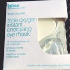 Spa at home, from QVC: bliss triple oxygen instant energizing eye mask